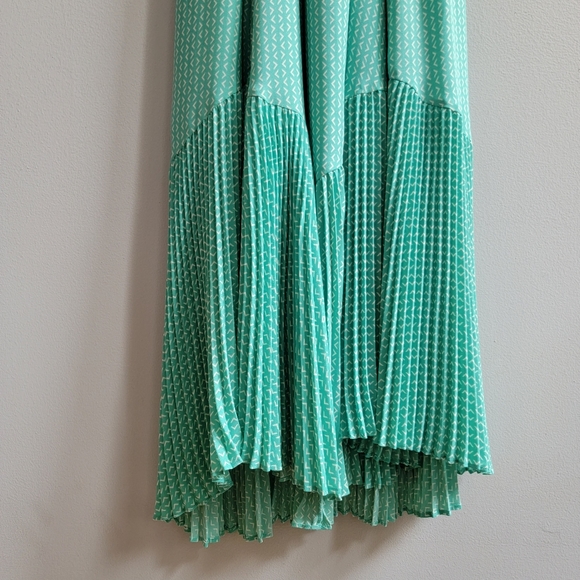 Anthropologie Maeve Gorgeous Patterned Aqua Midi Dress - Picture 5 of 6